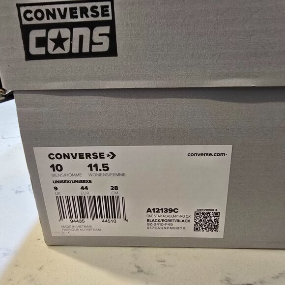 CONVERSE CONS x Bobby Dekeyzer One Star Academy Pro - Black/Egret/Black MENS 10 - Picture 10 of 15